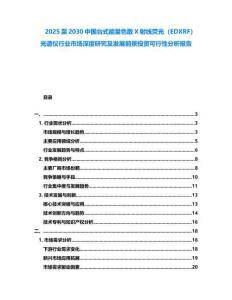 2025至2030中國臺式能量色散X射線熒光（EDXRF）光譜儀行業市場深度研究及發展前景投資可行性分析報告