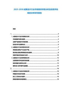 2025-2030咸黃連片行業市場現狀供需分析及投資評估規劃分析研究報告