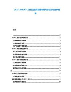 2025-2030NFC支付運營商戰略布局與移動支付競爭格局