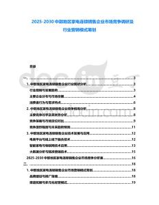 2025-2030中部地區(qū)家電連鎖銷售企業(yè)市場(chǎng)競(jìng)爭(zhēng)調(diào)研及行業(yè)營銷模式籌劃
