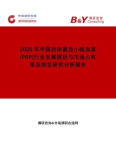 2026年中國自體富血小板血漿(PRP)行業(yè)發(fā)展現(xiàn)狀與市場占有率及排名研究分析報告