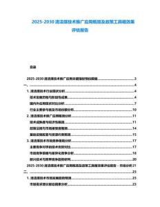 2025-2030清潔煤技術(shù)推廣應(yīng)用瓶頸及政策工具箱效果評(píng)估報(bào)告