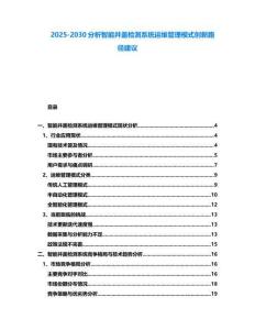 2025-2030分析智能井蓋檢測系統運維管理模式創新路徑建議