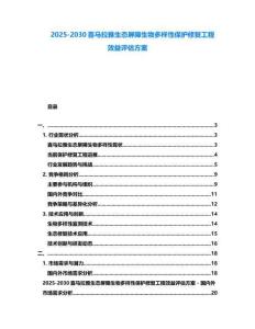 2025-2030喜馬拉雅生態屏障生物多樣性保護修復工程效益評估方案