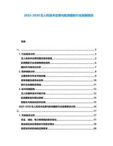 2025-2030無人機技術應用與航測攝影行業發展現狀
