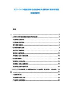 2025-2030智能眼鏡行業競爭格局分析技術創新市場前景投資管理