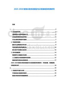 2025-2030智慧水務系統規劃與水資源高效利用研究