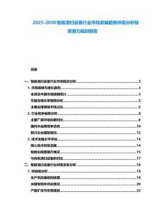 2025-2030智能清掃設備行業市場發展趨勢供需分析投資潛力規劃報告
