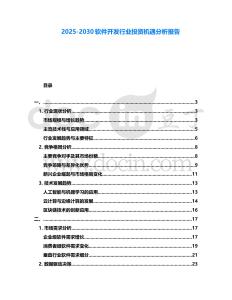 2025-2030軟件開發行業投資機遇分析報告