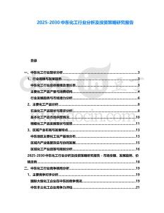 2025-2030中東化工行業(yè)分析及投資策略研究報(bào)告