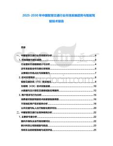 2025-2030年中國(guó)智慧交通行業(yè)市場(chǎng)發(fā)展趨勢(shì)與智能駕駛技術(shù)報(bào)告