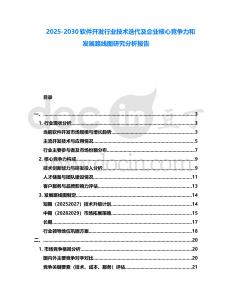 2025-2030軟件開(kāi)發(fā)行業(yè)技術(shù)迭代及企業(yè)核心競(jìng)爭(zhēng)力和發(fā)展路線圖研究分析報(bào)告