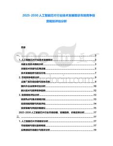 2025-2030人工智能芯片行業(yè)技術(shù)發(fā)展現(xiàn)狀市場(chǎng)競(jìng)爭(zhēng)投資規(guī)劃評(píng)估分析