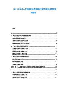 2025-2030人工智能技術(shù)應(yīng)用領(lǐng)域分析及商業(yè)化前景預(yù)測報告