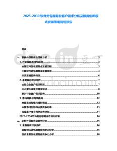 2025-2030軟件外包服務業客戶需求分析及服務創新模式發展策略規劃報告