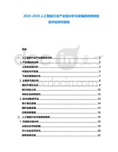 2025-2030人工智能行業產業鏈分析與發展趨勢預測投資評估研究報告