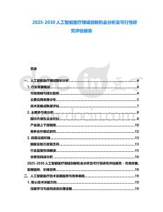 2025-2030人工智能醫(yī)療領(lǐng)域創(chuàng)新機(jī)會(huì)分析及可行性研究評(píng)估報(bào)告