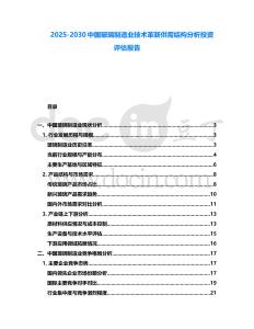 2025-2030中國玻璃制造業技術革新供需結構分析投資評估報告
