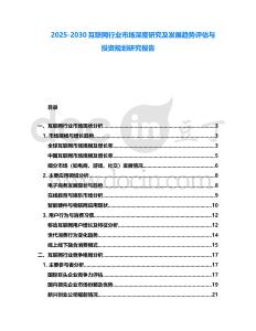 2025-2030互聯網行業市場深度研究及發展趨勢評估與投資規劃研究報告