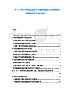 2025-2030物聯網連接協議發展路線圖規劃與智慧城市建設投資風險評估分析
