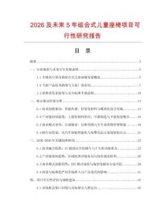 2026及未來5年組合式兒童座椅項目可行性研究報告