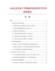 2026及未來5年圓盤式鉆機項目可行性研究報告