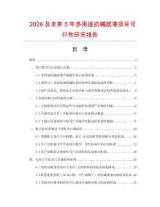 2026及未來5年多用途抗堿底漆項目可行性研究報告