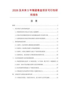 2026及未来5年陶瓷看盘项目可行性研究报告