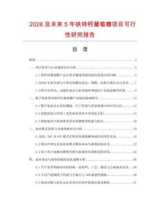 2026及未來5年鐵鋅鈣葡萄糖項目可行性研究報告