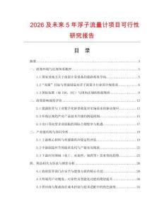 2026及未來(lái)5年浮子流量計(jì)項(xiàng)目可行性研究報(bào)告