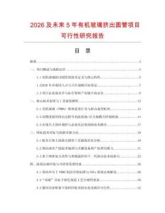 2026及未來5年有機玻璃擠出圓管項目可行性研究報告