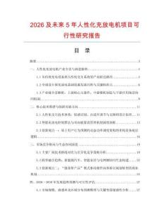2026及未來5年人性化充放電機項目可行性研究報告