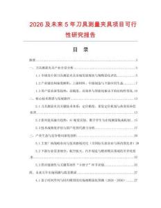2026及未來5年刀具測量夾具項目可行性研究報告