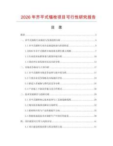 2026年齊平式錨栓項(xiàng)目可行性研究報(bào)告