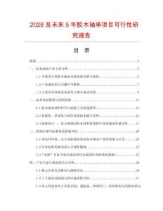 2026及未來5年膠木軸承項目可行性研究報告