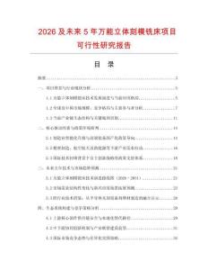2026及未來5年萬能立體刻模銑床項目可行性研究報告