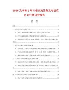 2026及未來5年三相交流無刷發電機項目可行性研究報告