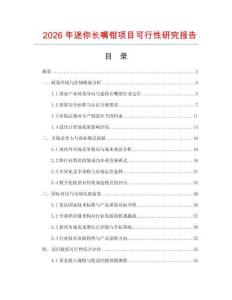 2026年迷你長嘴鉗項目可行性研究報告