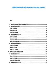 中國跨境電商海外維權體系建設與平臺責任劃分研究