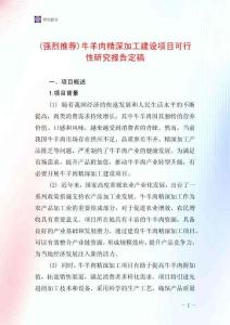 (強烈推薦)牛羊肉精深加工建設項目可行性研究報告定稿