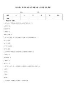 2025年廣告創意專員的創意策劃能力評估題目及答案