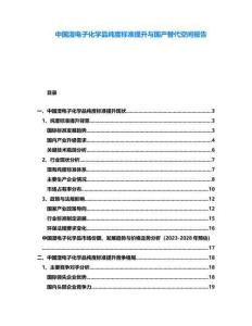 中國濕電子化學品純度標準提升與國產替代空間報告