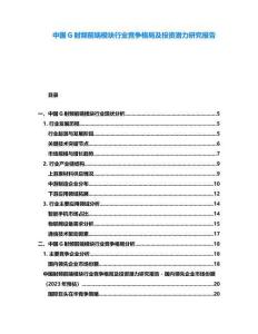 中國G射頻前端模塊行業競爭格局及投資潛力研究報告