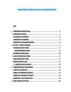 中國(guó)軍用雷達(dá)系統(tǒng)技術(shù)突破與市場(chǎng)前景預(yù)測(cè)報(bào)告