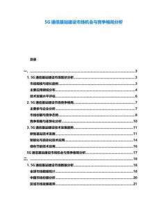 5G通信基站建設市場機會與競爭格局分析