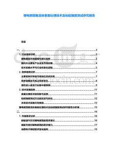 鋰電銅箔集流體表面處理技術(shù)及粘結(jié)強(qiáng)度測(cè)試研究報(bào)告