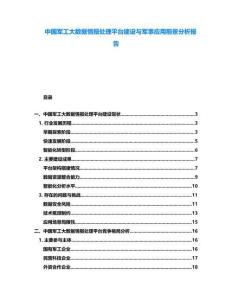 中國軍工大數(shù)據(jù)情報處理平臺建設(shè)與軍事應(yīng)用前景分析報告