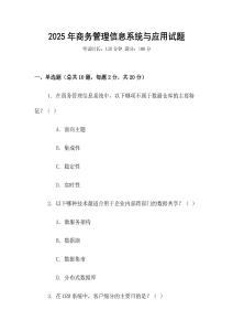 2025年商務管理信息系統與應用試題
