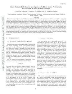 [工程科技]Exact Statistical Mechanical Investigation of a Finite Model Protein in its environment A S