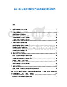 2025-2030量子計算技術(shù)產(chǎn)業(yè)化路徑與投資時間窗口